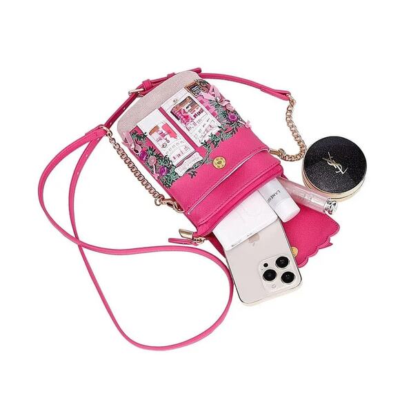 Vendula Ribbons & Bows Haberdashery Crossbody Phone Pouch Pink Ribbon Purse NWOT - Picture 3 of 15